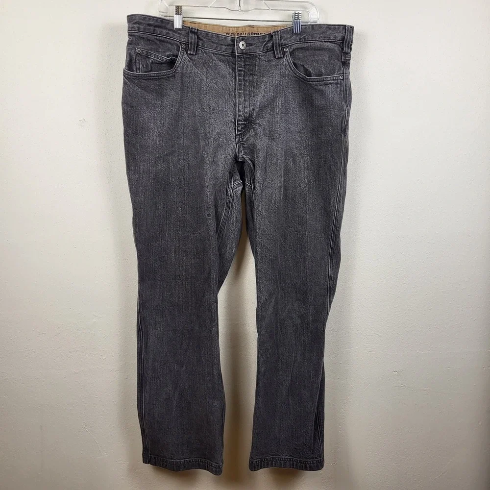 Duluth Trading Ballroom Flex Jeans Mens 42x32 Black Relaxed Fit Stretch Denim
